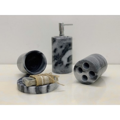 BỘ PHỤ KIỆN NHÀ TẮM BẰNG ĐÁ TỰ NHIÊN BSB16 - đen sọc