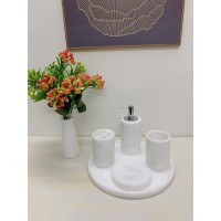 BỘ PHỤ KIỆN NHÀ TẮM BẰNG ĐÁ TỰ NHIÊN BSB10 - trắng