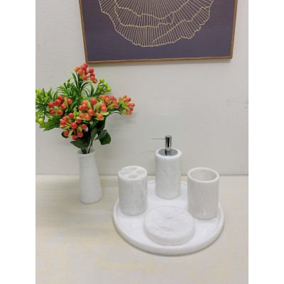 BỘ PHỤ KIỆN NHÀ TẮM BẰNG ĐÁ TỰ NHIÊN BSB10 - trắng