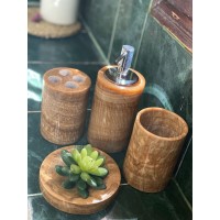 BỘ PHỤ KIỆN NHÀ TẮM BẰNG ĐÁ TỰ NHIÊN BSB14 - vàng nâu