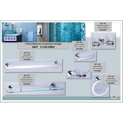 BỘ PHỤ KIỆN PHÒNG TẮM INOX BAO 6M7
