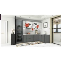 TỦ KỆ BẾP MÀU XÁM TRẮNG HỌA TIẾT